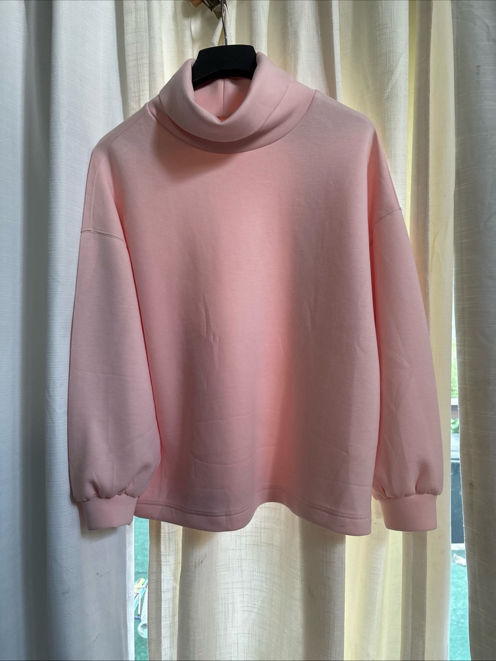 Soft Pink old navy bounce back pullover sweatshirt scuba style med oversized nwt
